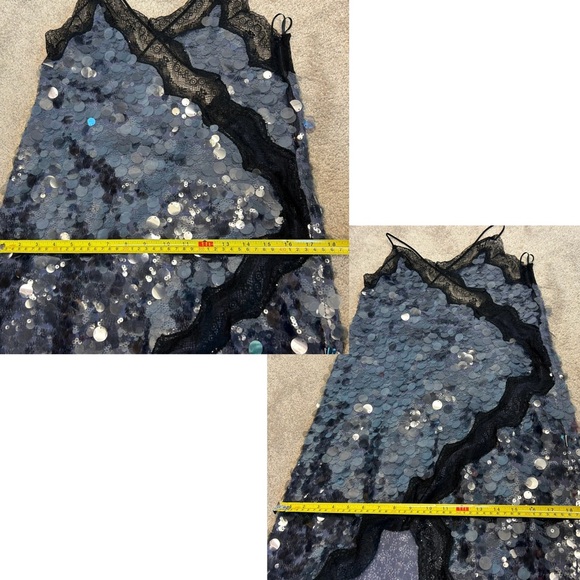 Zara ZW Collection Mauve Purple Sequin Lace Midi Dress S NWOT cocktail party - Picture 16 of 17